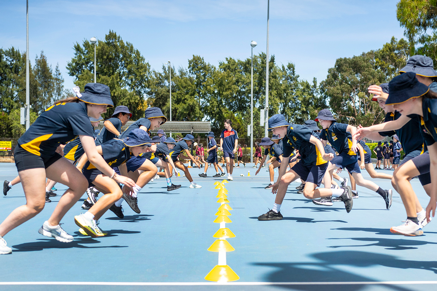 Photo of students running for Premier's be active Challenge