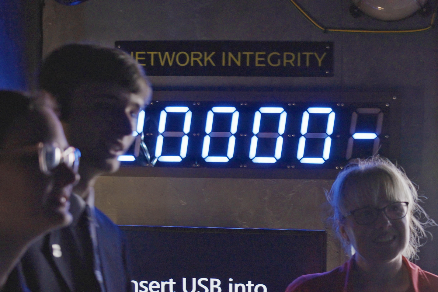 Photo of a countdown clock inside the cyber escape room