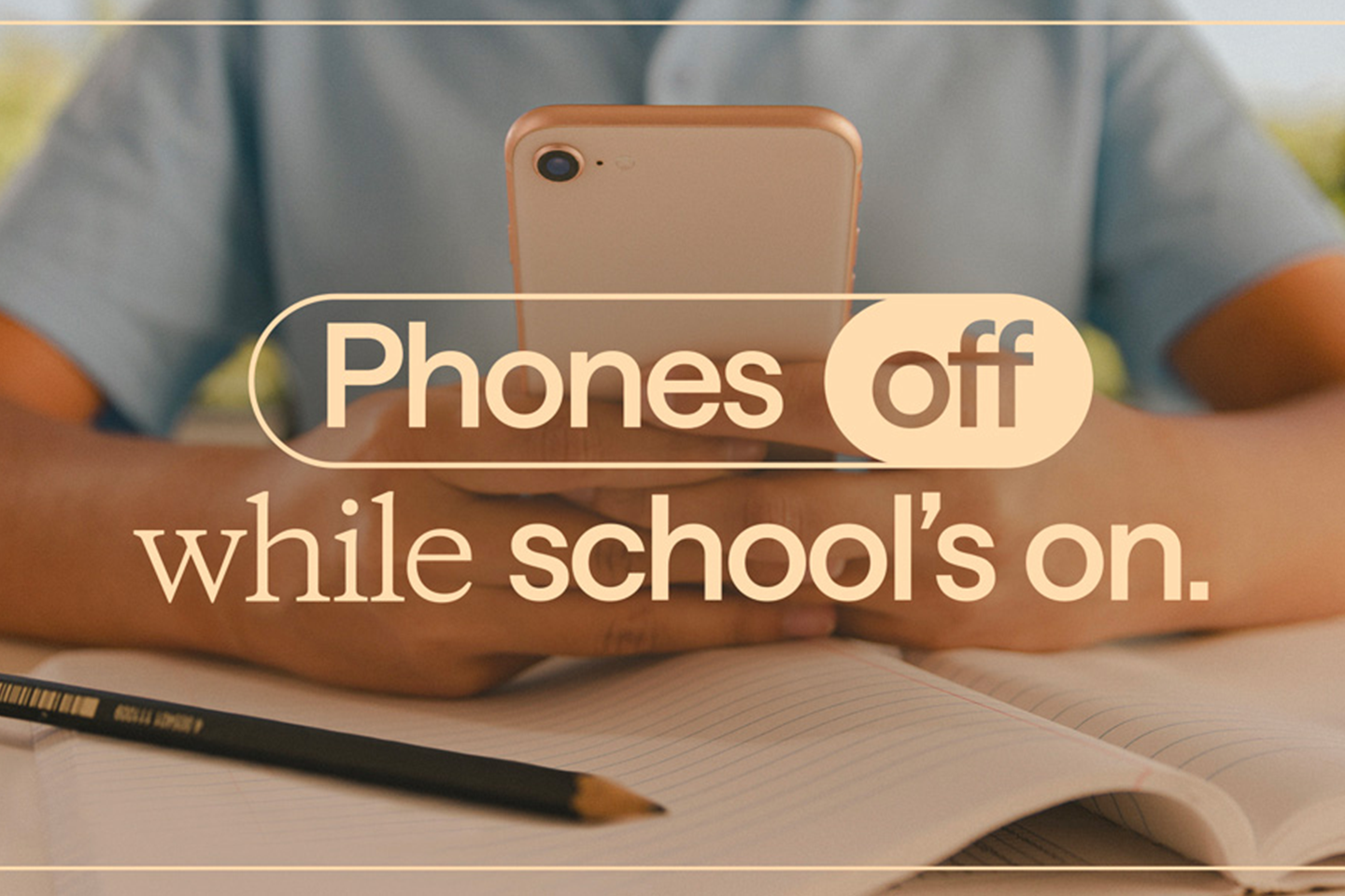 Phones off while schools on graphic