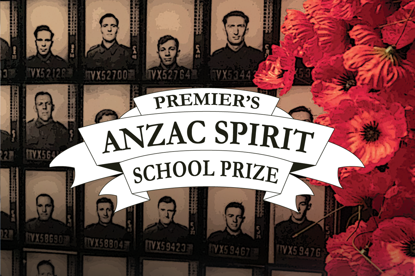 Graphic image with Premier's Anzac Spirit School Prize text